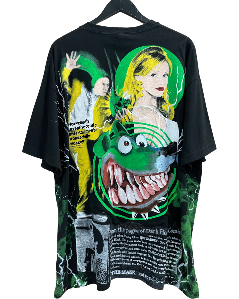 the mask 95s official vintage tee 激レア VTG The Mask T Shirt Graphic Reprint Bootleg Tees Single
