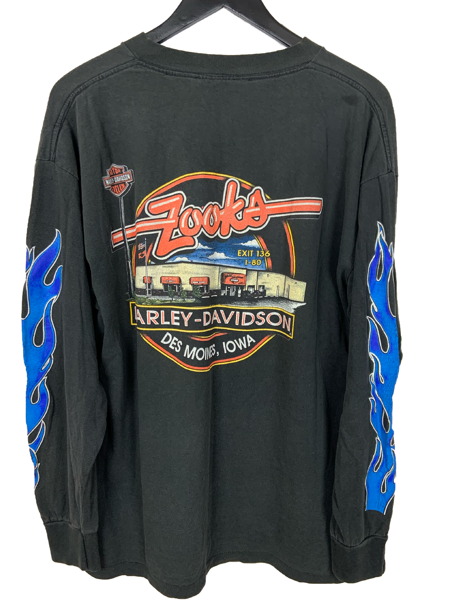 1993 HARLEY DAVIDSON FLAMES LS TEE - XL – The Social Vintage