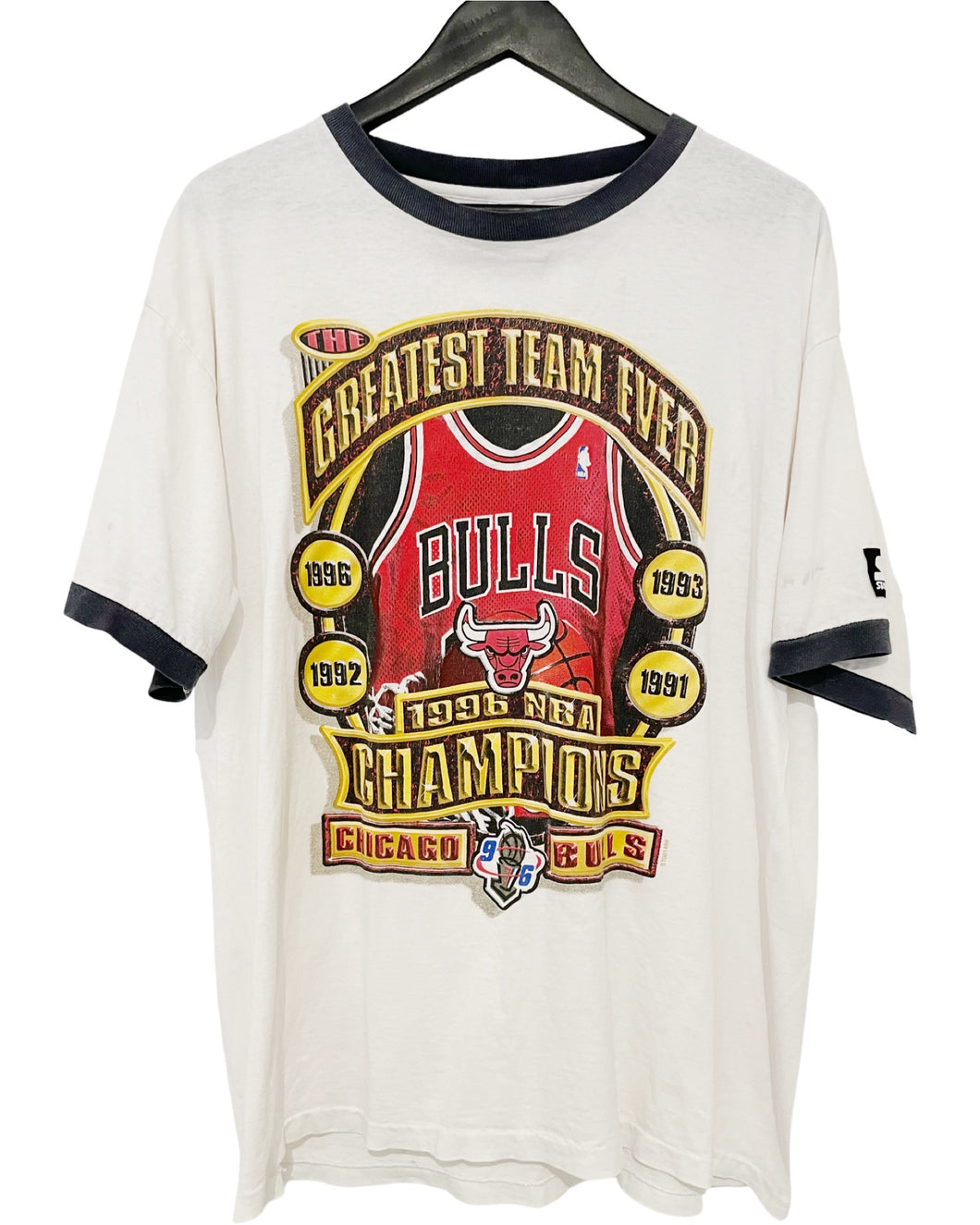 VINTAGE CHIAGO BULLS GREATEST TEAM EVER TEE - LARGE