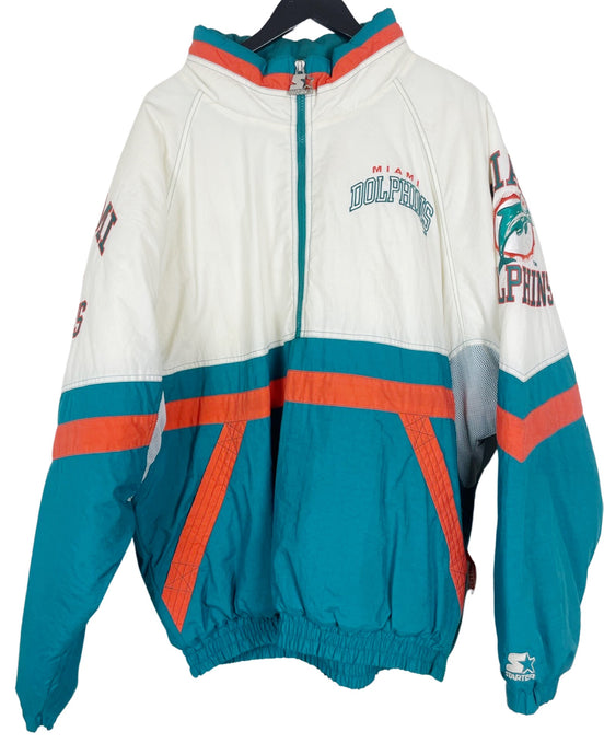 VINTAGE STARTER MIAMI DOLPHINS 1/4 ZIP JACKET - XL