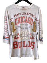 Load image into Gallery viewer, 1991 CHICAGO BULLS WORLD CHAMPIONS 3/4 TEE - LARGE