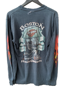 VINTAGE HARLEY DAVIDSON 'FLAMES' LS TEE - MEDIUM