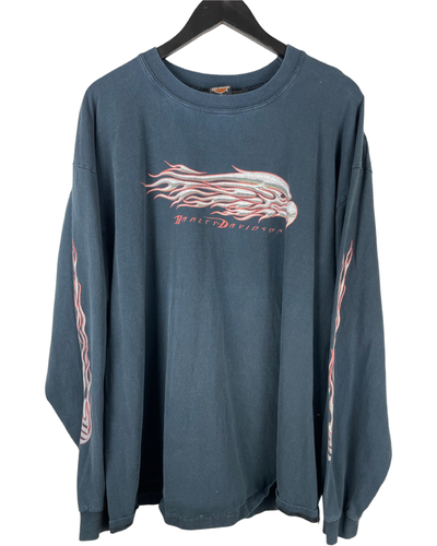 VINTAGE HARLEY DAVIDSON LS FLAMES TEE - XXL
