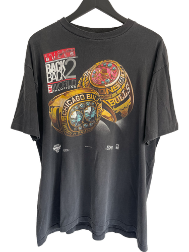 1992 CHICAGO BULLS BACK 2 BACK RINGS 'SS' TEE - XL