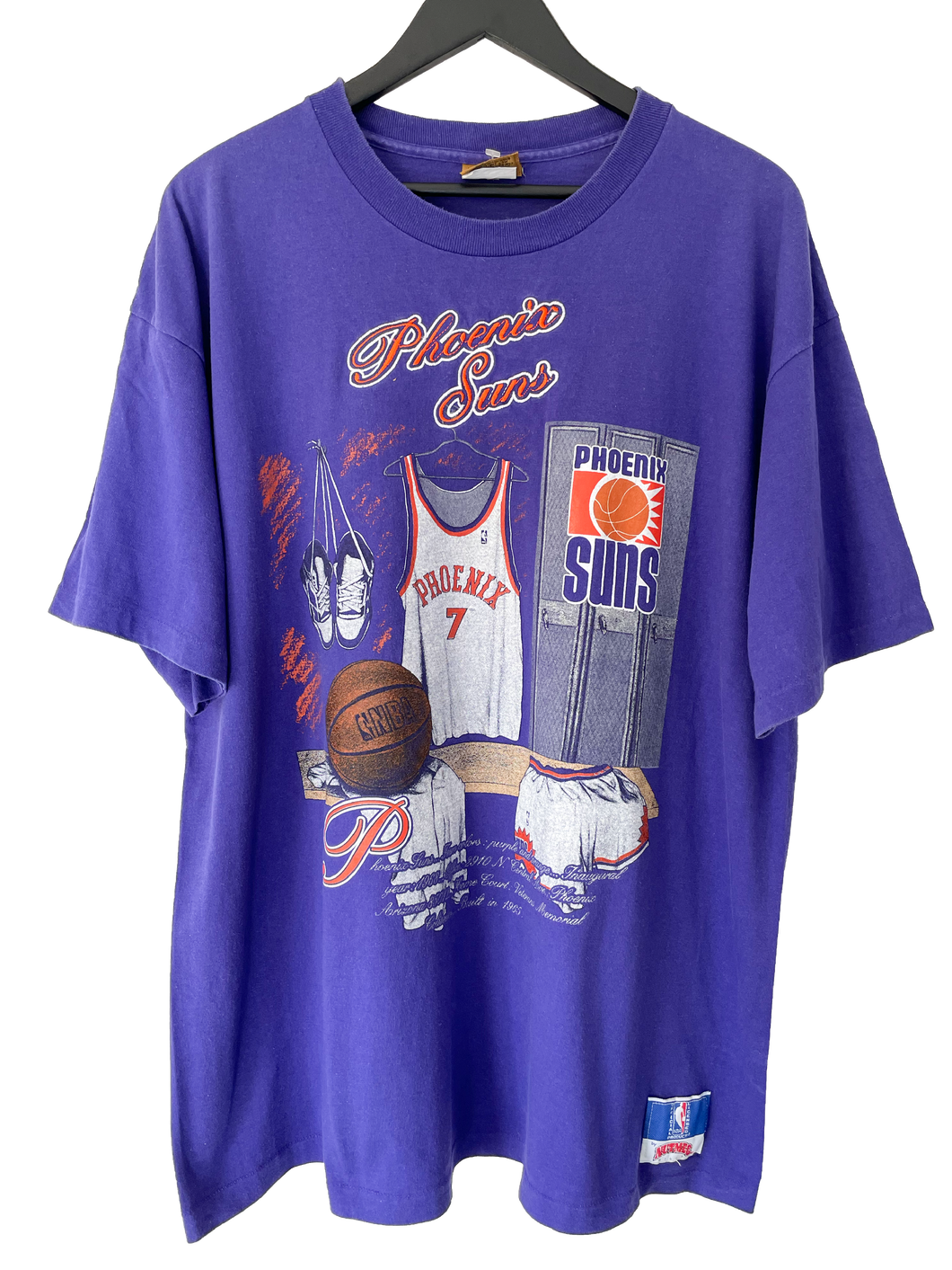 VINTAGE PHOENIX SUNS NUTMEG MILLS 'SS' TEE - XL