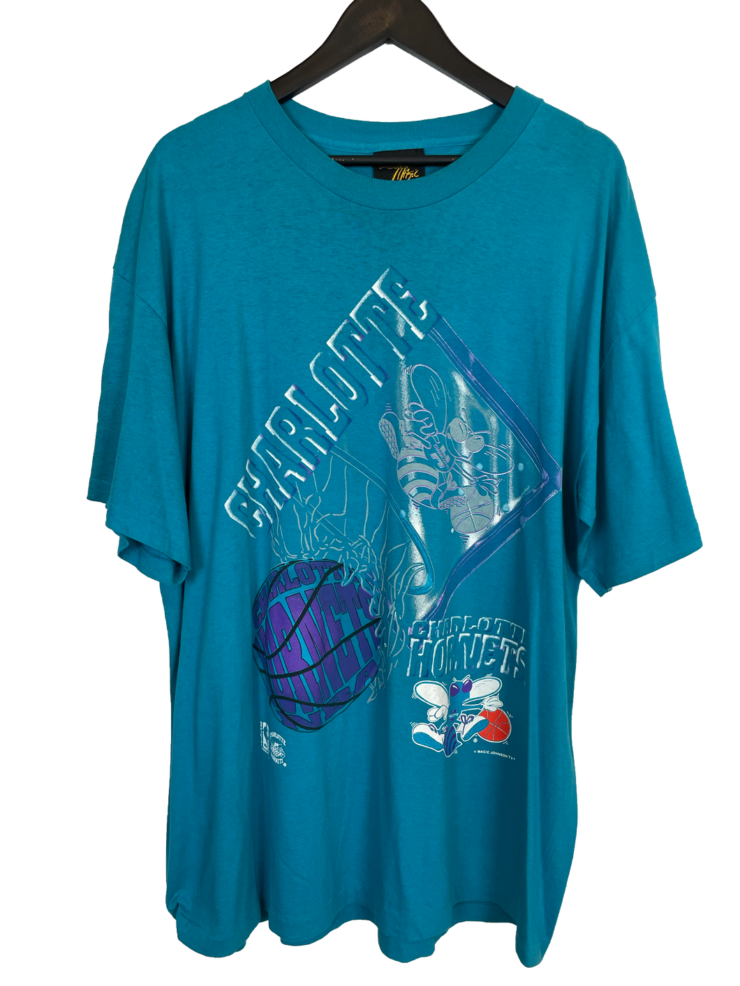VINTAGE CHARLOTTE HORNETS 'SS' TEE - XXL
