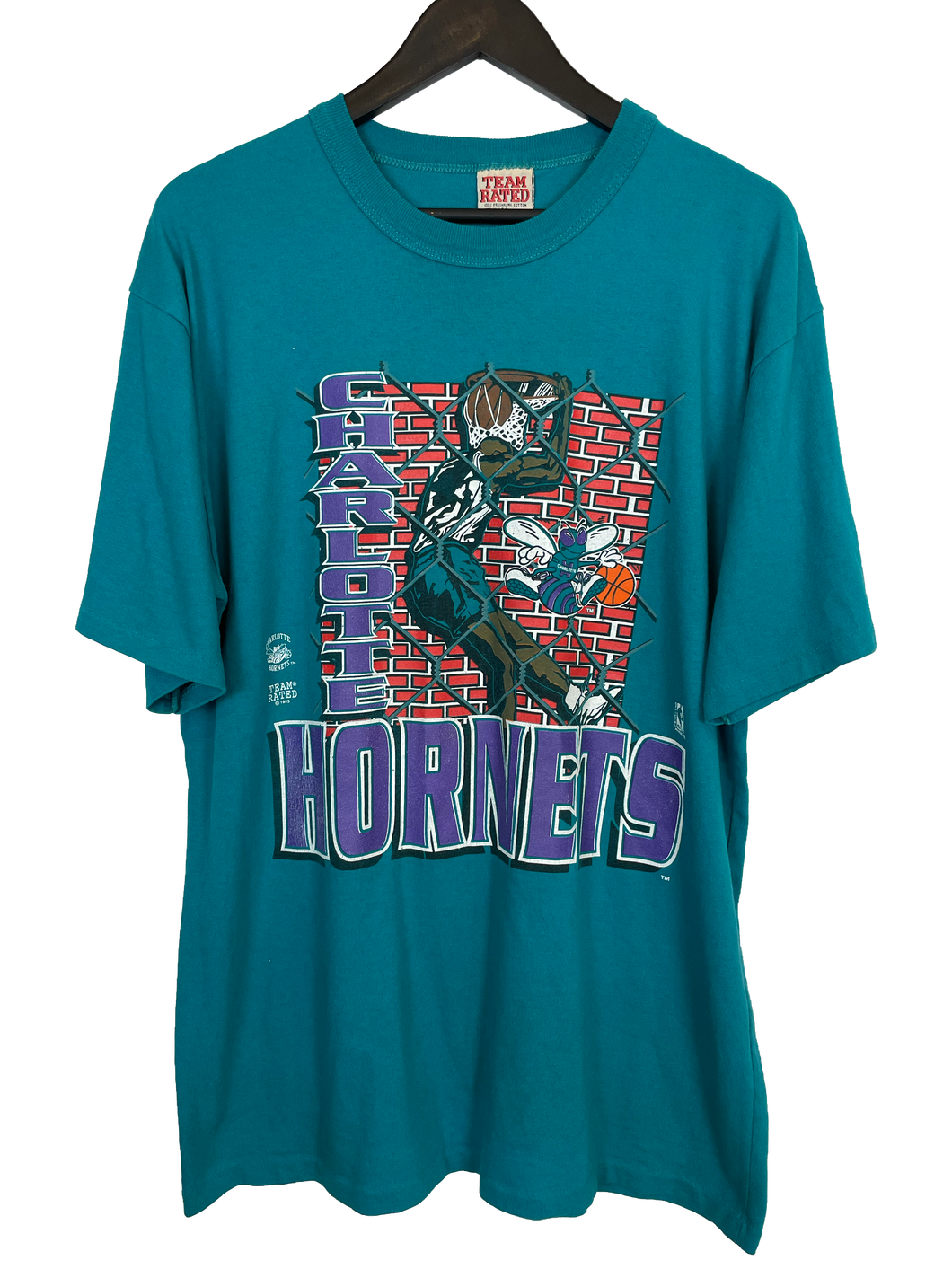 1993 CHARLOTTE HORNETS 'SS' TEE - LARGE