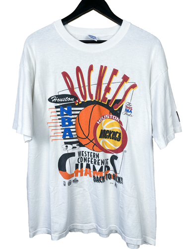 1995 HOUSTON ROCKETS CONFERENCE CHAMPS 'SS' TEE - LARGE