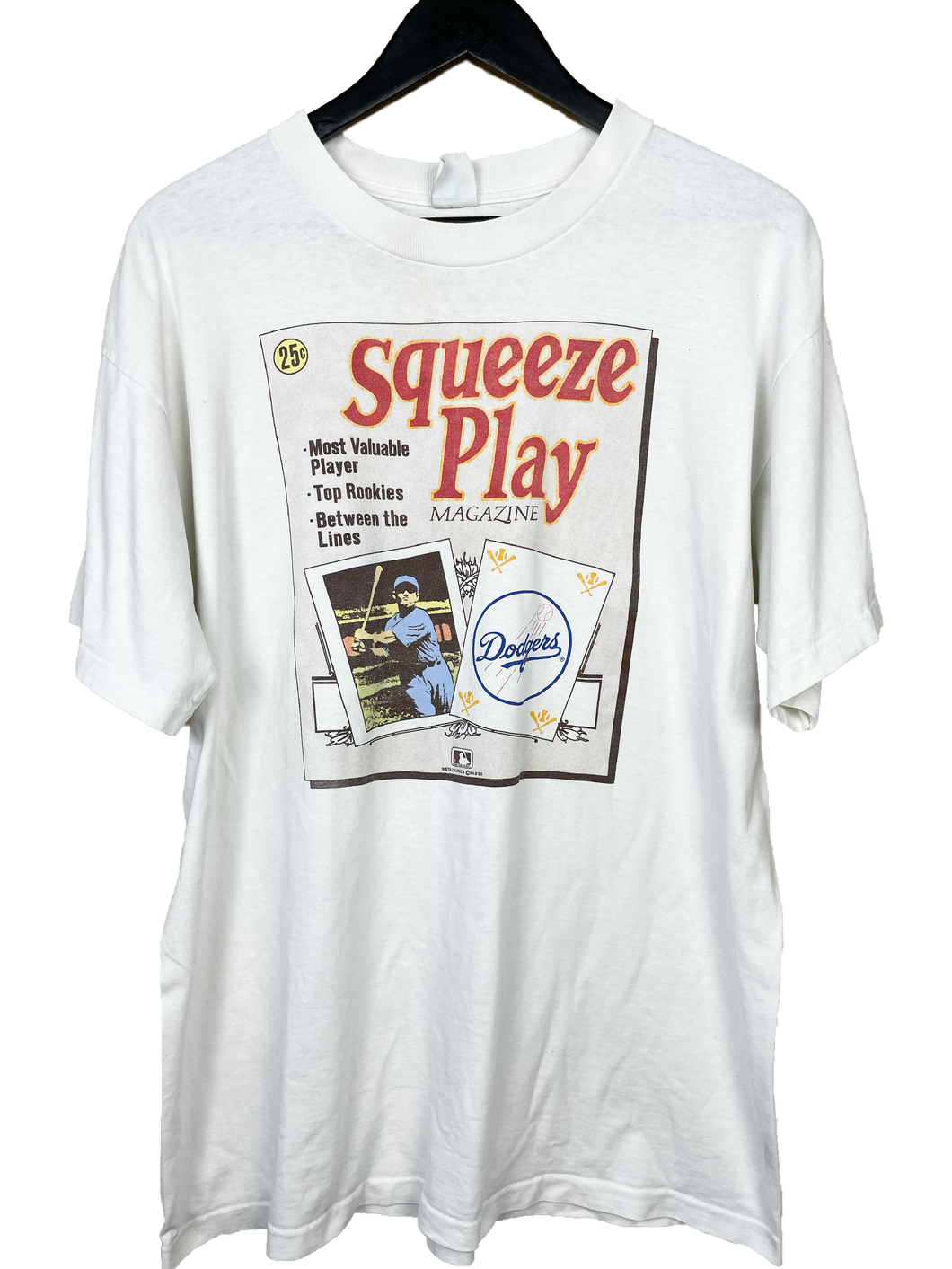 88' LA DODGERS SQUEEZE PLAY MAGAZINE 'SS' TEE - LARGE