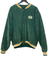 Load image into Gallery viewer, VINTAGE GREEN BAY PACKERS CORDUROY BOMBER JACKET - LARGE