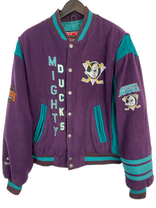 VINTAGE MIGHTY DUCKS NUTMEG MILLS BOMBER JACKET - MEDIUM