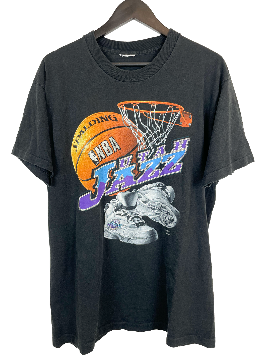 VINTAGE UTAH JAZZ 'SS' TEE - LARGE