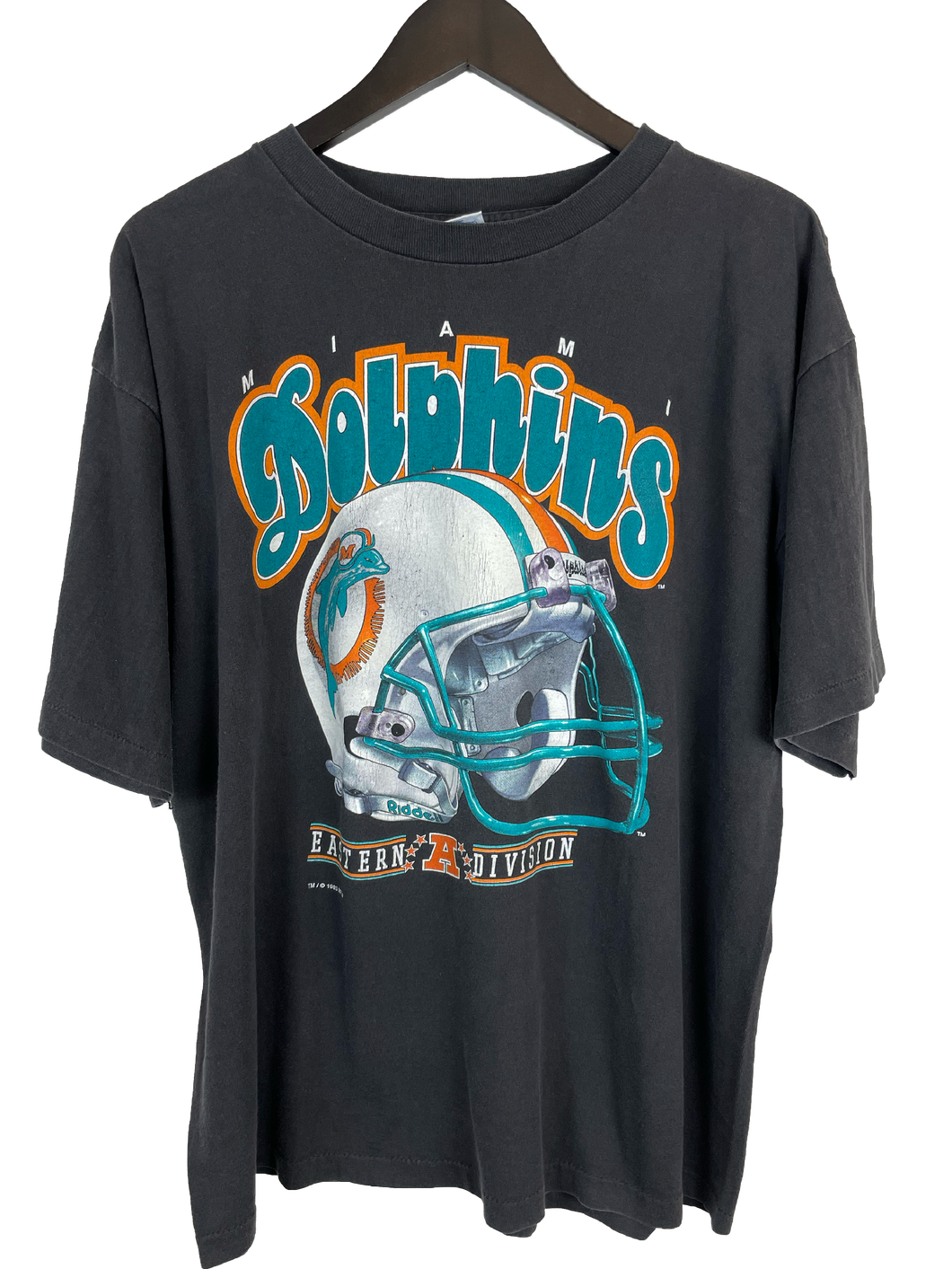 1993 MIAMI DOLPHINS HELMET 'SS' TEE - LARGE