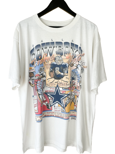 VINTAGE DALLAS COWBOYS COMIC 'SS' TEE - XL