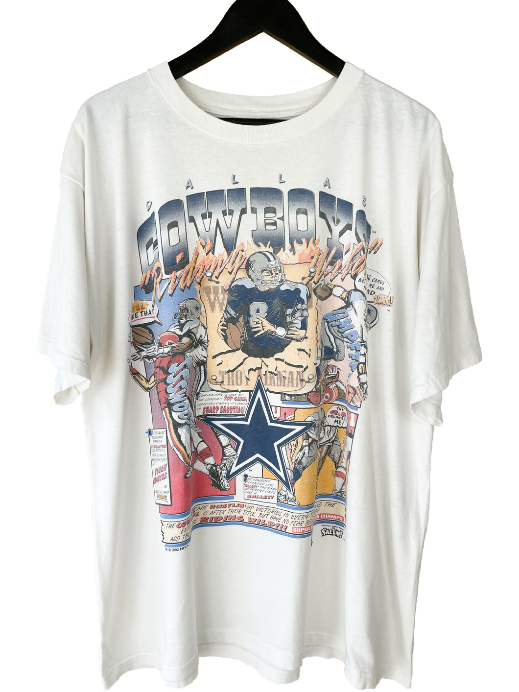 VINTAGE DALLAS COWBOYS COMIC 'SS' TEE - XL