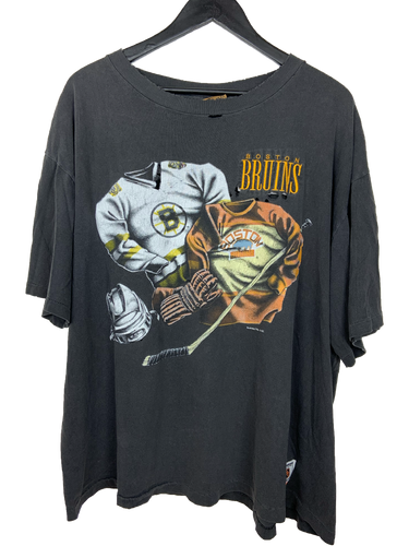 VINTAGE NUTMEG MILLS BOSTON BRUINS 'SS' TEE - XL