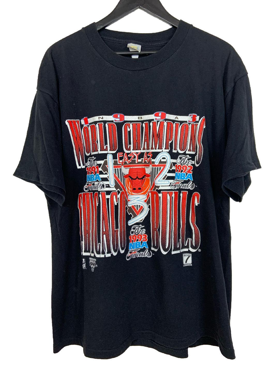 1993 CHICAGO BULLS NBA CHAMPS 'SS' TEE - XL