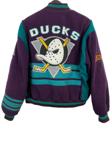 VINTAGE MIGHTY DUCKS NUTMEG MILLS BOMBER JACKET - MEDIUM