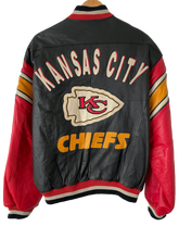 Load image into Gallery viewer, VINTAGE KANSAS CITY CHIEFS LEATHER BOMBER JACKET - LARGE