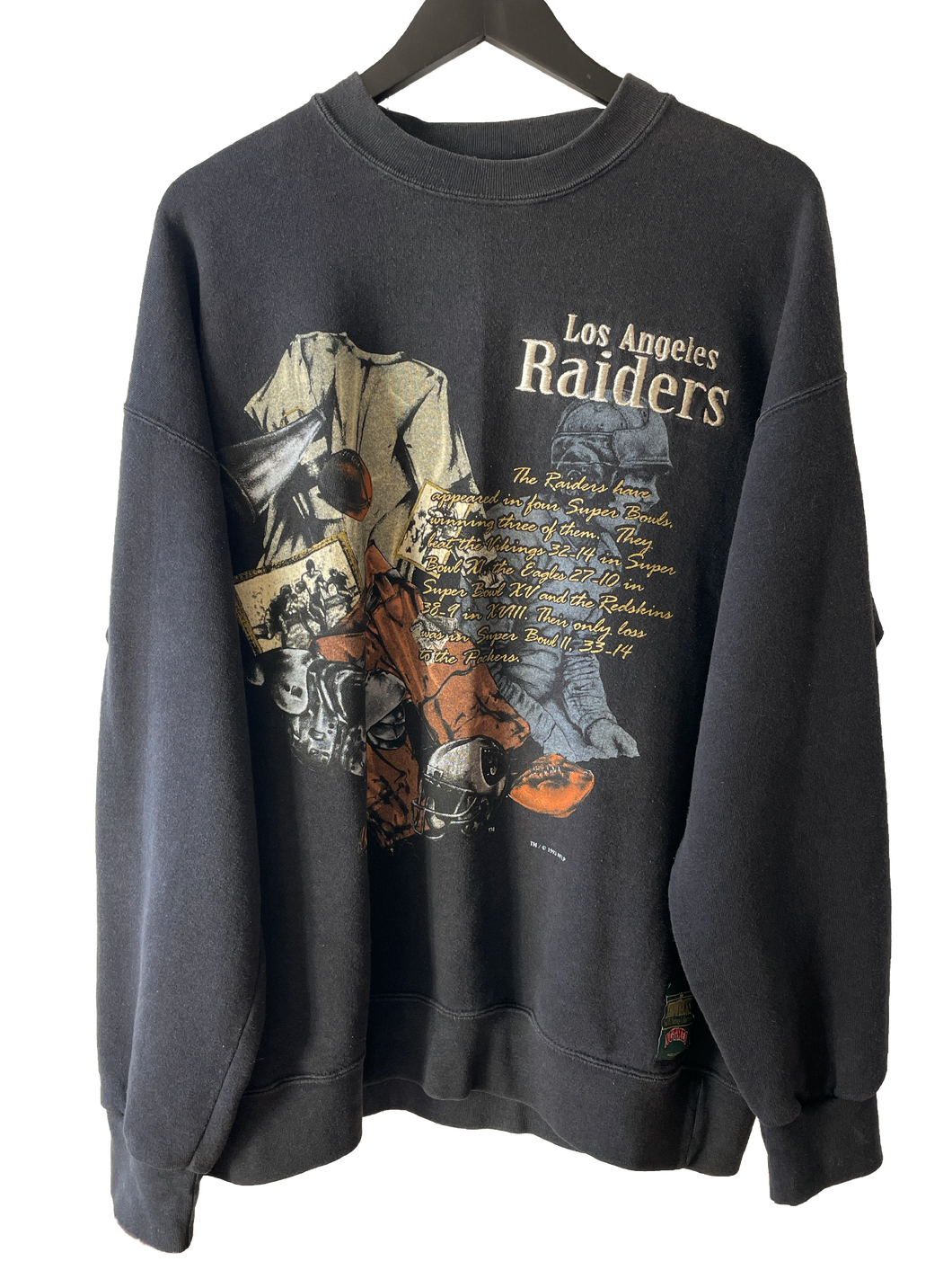 VINTAGE LA RAIDERS NUTMEG MILLS JUMPER - XL