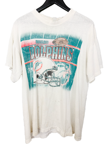 VINTAGE MIAMI DOLPHINS 'SS' TEE - LARGE