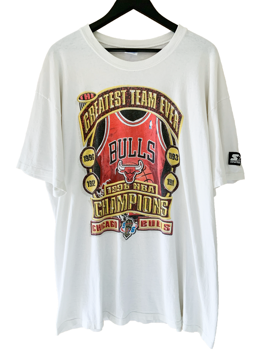 1996 THE GREATEST TEAM EVER BULLS CHAMPS 'SS' TEE - XL
