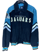 Load image into Gallery viewer, JACKSONVILLE JAGUARS SUEDE BOMBER JACKET - MEDIUM