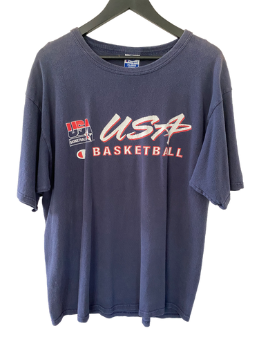 VINTAGE USA BASKETBALL CHAMPION TEE - XL