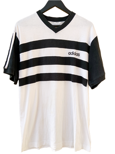VINTAGE ADIDAS THREE STRIPE TEE - MEDIUM