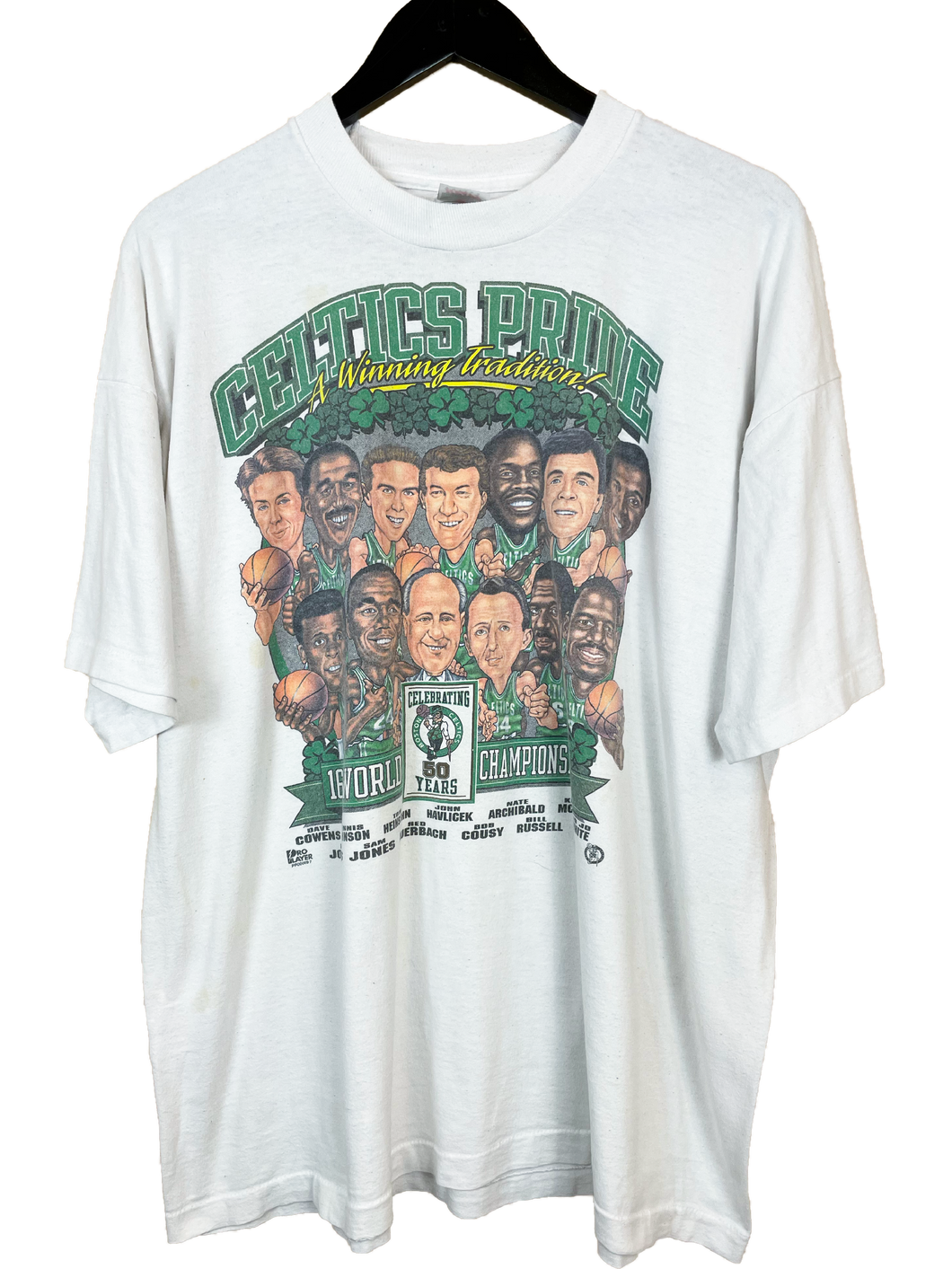 VINTAGE BOSTON CELTICS CARICATURE ‘SS’ TEE - XL