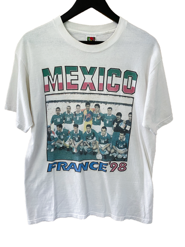VINTAGE 1998 MEXICO FOOTBALL TEAM TEE - LARGE