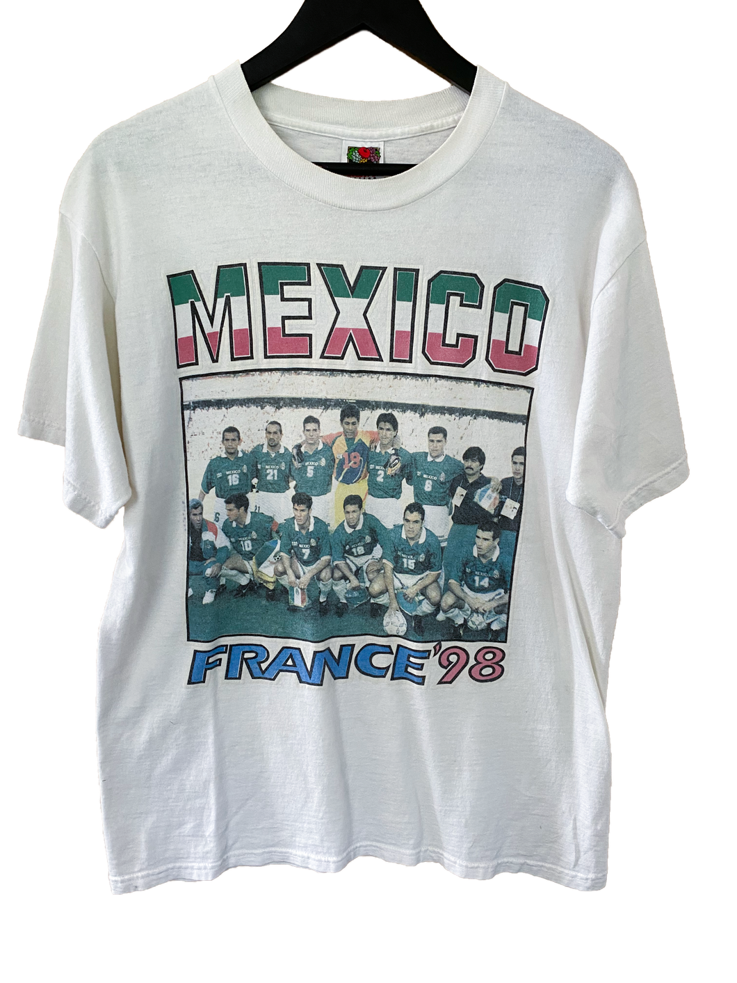 VINTAGE 1998 MEXICO FOOTBALL TEAM TEE - LARGE