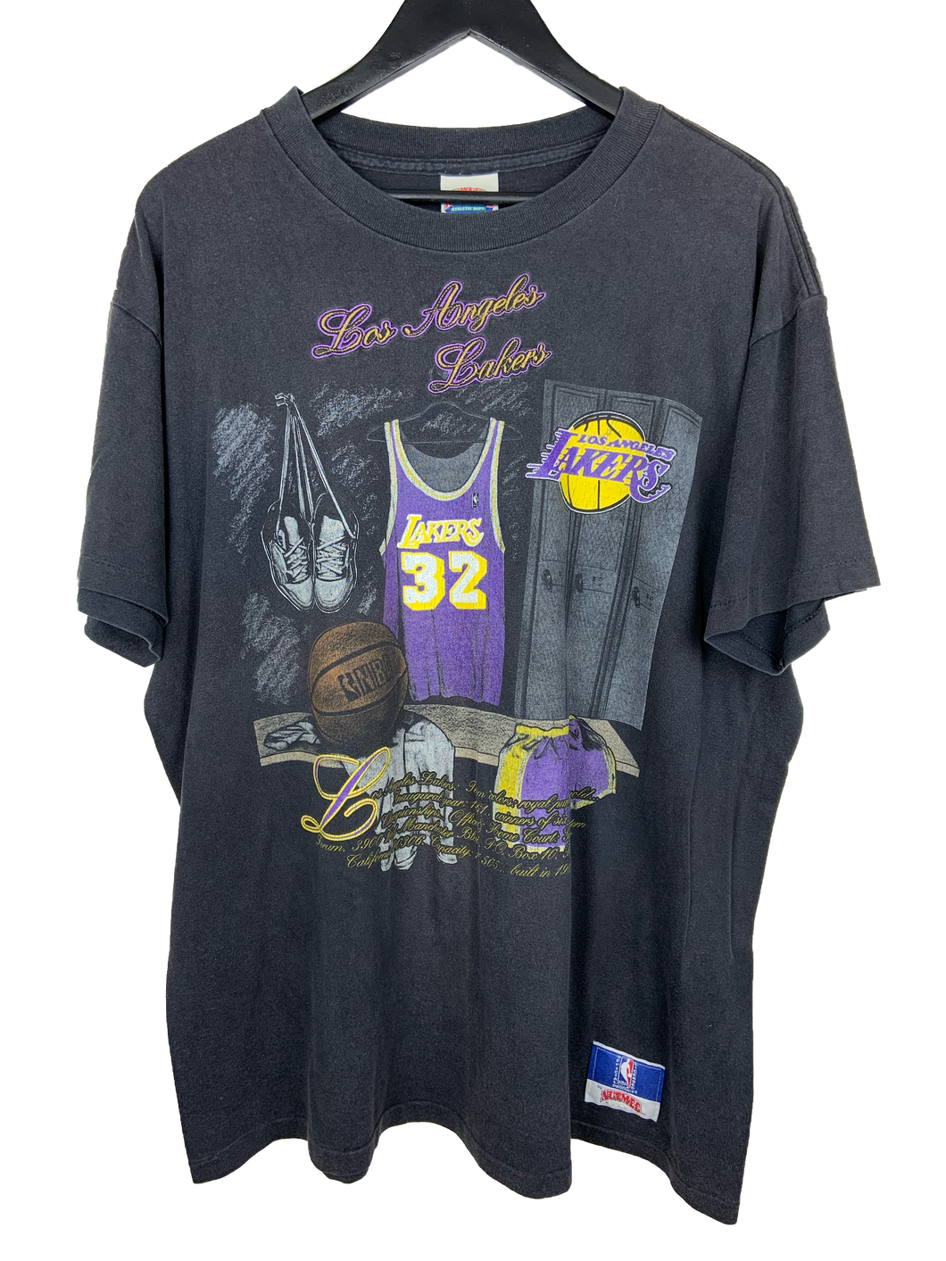 VINTAGE NUTMEG MILLS LAKERS ‘SS’ TEE - XL