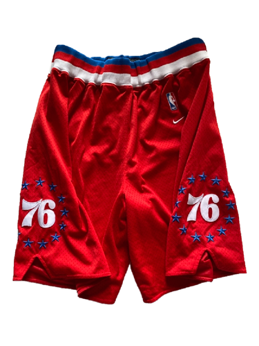 VINTAGE 76ERS BASKETBALL SHORTS - LARGE
